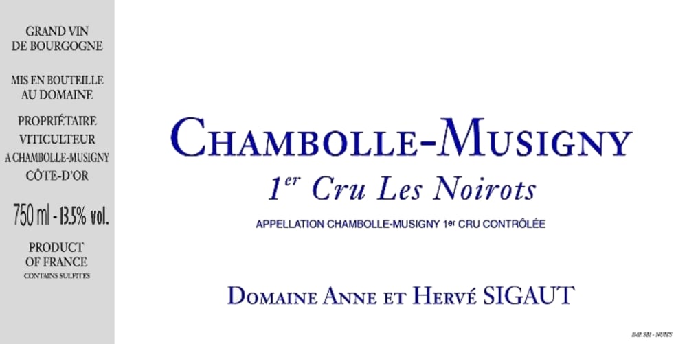 Domaine Anne et Herve Sigaut 2016 Chambolle-Musigny Les Noirots Premier Cru - Pinot Noir Red Wine