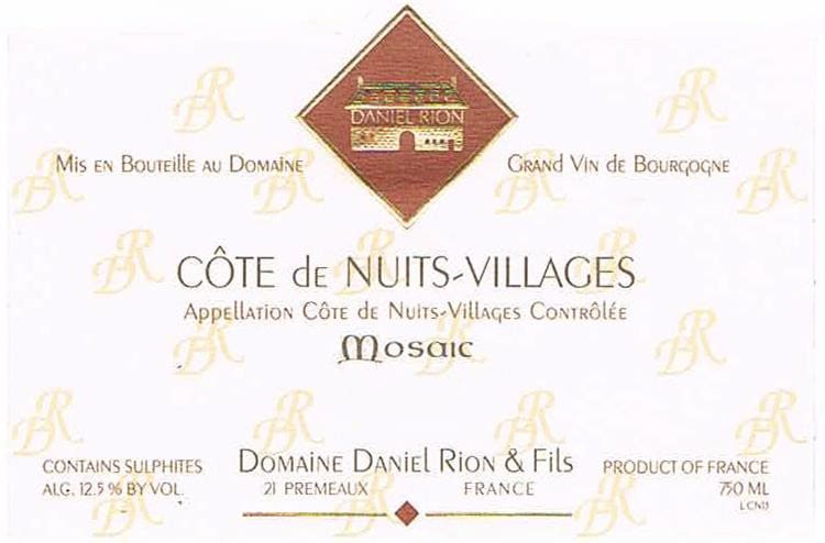 Domaine Daniel Rion & Fils 2016 Cote de Nuits Villages - Pinot Noir Red Wine