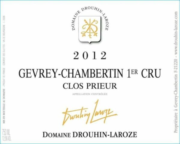 Domaine Drouhin-Laroze 2012 Gevrey-Chambertin Clos Prieur Premier Cru - Pinot Noir Red Wine