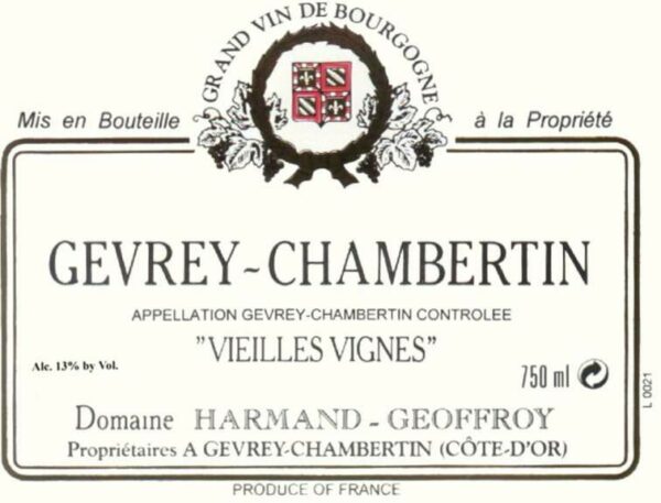 Domaine Harmand-Geoffroy 2016 Gevrey-Chambertin Vieilles Vignes - Pinot Noir Red Wine