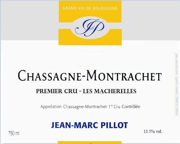 Domaine Jean-Marc Pillot 2017 Chassagne-Montrachet Les Macherelles Premier Cru - Chardonnay White Wine