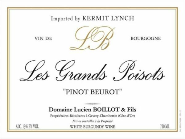 Domaine Lucien Boillot 2018 Bourgogne Pinot Beurot Les Grands Poisots - Pinot Gris/Grigio White Wine