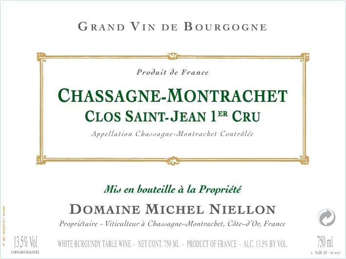 Domaine Michel Niellon 2018 Chassagne-Montrachet Clos Saint Jean Premier Cru - Chardonnay White Wine