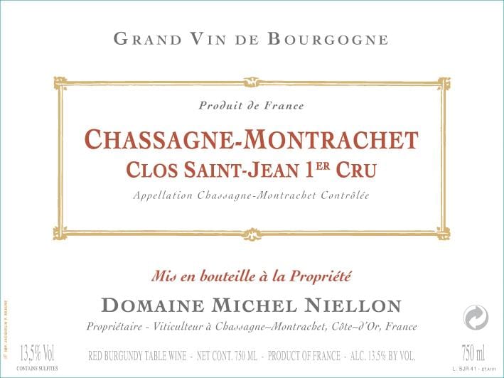 Domaine Michel Niellon 2018 Chassagne-Montrachet Clos Saint Jean Premier Cru Rouge - Pinot Noir Red Wine
