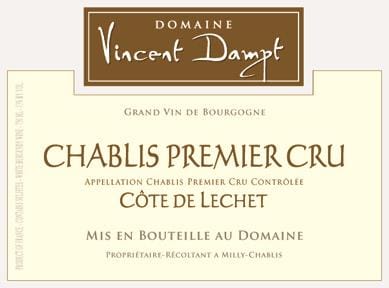 Domaine Vincent Dampt 2018 Chablis Cote de Lechet Premier Cru - Chardonnay White Wine