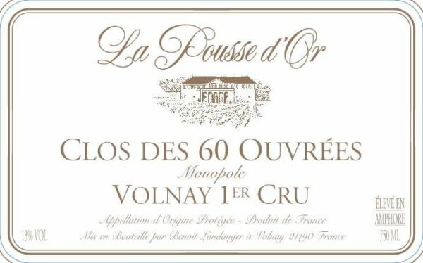 Domaine de la Pousse d'Or 2017 Volnay Clos des 60 Ouvrees Premier Cru Monopole - Pinot Noir Red Wine