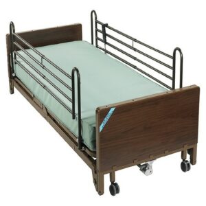 Drive Medical Delta Ultra Light Full Electric Low Hospital Bed w/Full Rails, Spring Mattress - 1.0 ea