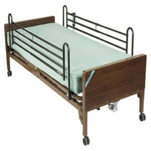 Drive Medical Delta Ultra Light Semi Electric Hospital Bed w Full Rails and Spring Mattress - 1.0 ea