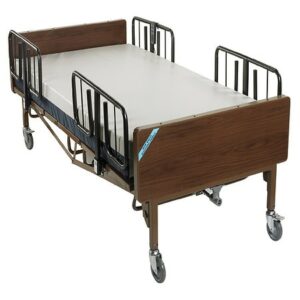 Drive Medical Full Electric Bariatric Hospital Bed, with Mattress and 1 Set of T Rails Brown - 1.0 ea