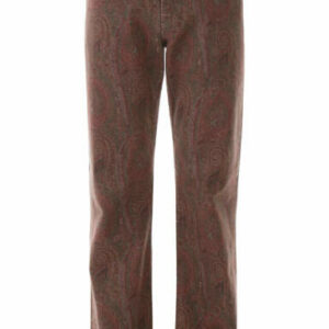 ETRO PAISLEY JEANS 32 Red, Green, Brown Cotton, Denim