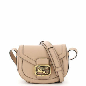 ETRO PEGASO SMALL CROSSBODY BAG OS Beige Leather