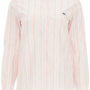 ETRO STRIPED SHIRT 40 White, Pink, Light blue Cotton