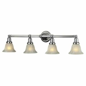 Elk Lighting 84013/4 Vintage Bath 4 Light 35" Vanity Fixture with Frosted Glass Shade Chrome Indoor Lighting Bathroom Fixtures Vanity Light