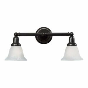 Elk Lighting 84021/2 Vintage Bath 2 Light 18" Vanity Fixture with Frosted Glass Shade Oil Rubbed Bronze Indoor Lighting Bathroom Fixtures Vanity Light