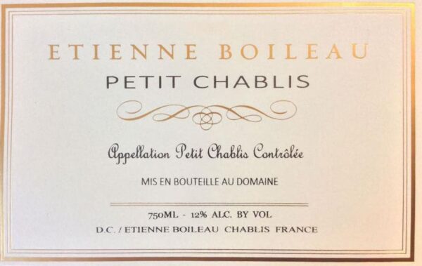 Etienne Boileau 2018 Petit Chablis - Chardonnay White Wine