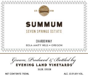 Evening Land 2017 Seven Springs Vineyard Summum Chardonnay - White Wine