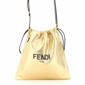 FENDI FENDI PACK MEDIUM POUCH FENDI ROMA OS Gold Leather