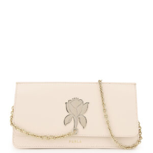 FURLA TUBEROSA MINI CLUTCH OS Beige, White Leather