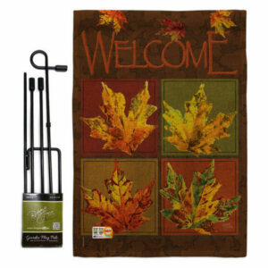 Fall Leaves Collage Fall Harvest & Autumn Garden Flag Set