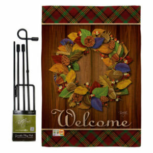 Fall Wreath Fall Thanksgiving Garden Flag Set