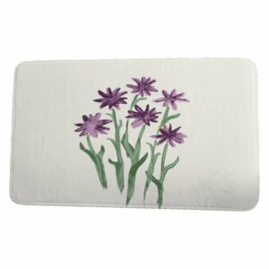 Farmers Market Daffodils Floral Print Bath Mat, Purple, 21"x34"