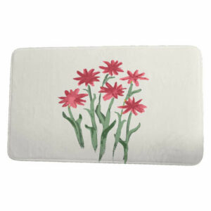 Farmers Market Daffodils Floral Print Bath Mat, Rust, 17"x24"