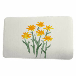 Farmers Market Daffodils Floral Print Bath Mat, Yellow, 21"x34"