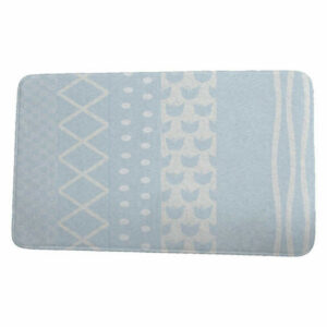 Farmers Market Pattern Stripe Stripe Print Bath Mat, Light Blue, 21"x3