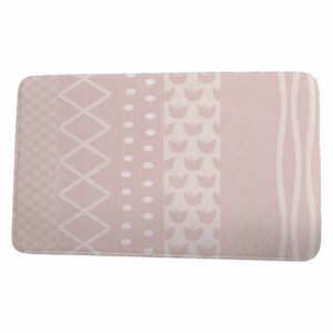 Farmers Market Pattern Stripe Stripe Print Bath Mat, Pale Pink, 17"x24