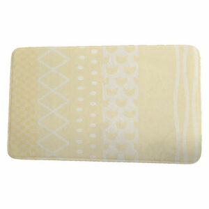 Farmers Market Pattern Stripe Stripe Print Bath Mat, Yellow, 17"x24"