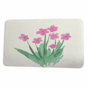 Farmers Market Pretty Little Flower Floral Print Bath Mat, Pink, 21"x3