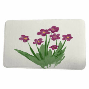 Farmers Market Pretty Little Flower Floral Print Bath Mat, Purple, 21"