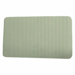 Farmers Market Ticking Stripe Stripe Print Bath Mat, Green, 21"x34"