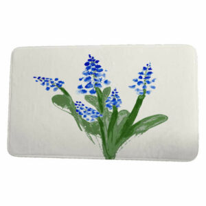 Farmers Market bell Floral Print Bath Mat, Blue, 17"x24"