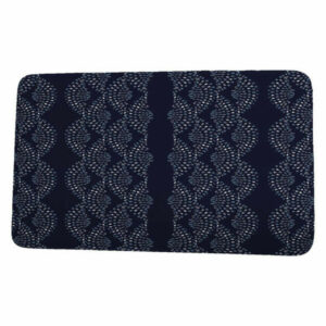 Fickle Florals Dotted Dcor Stripe Print Bath Mat, Blue, 17"x24"