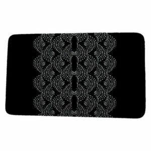 Fickle Florals Dotted Focus Geometric Print Bath Mat, Black, 17"x24"