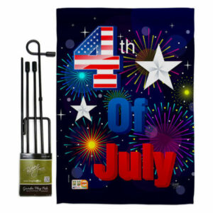 Fireworks July 4th Americana Fourth of July Garden Flag Set