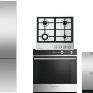 Fisher & Paykel 4 Piece Kitchen Appliances Package with Bottom Freezer Refrigerator and Dishwasher in Stainless Steel FPRECTWODW131