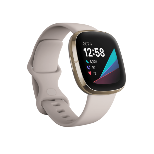 Fitbit Sense (Lunar White/Soft Gold Stainless Steel)