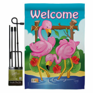 Flamingos Garden Friends Birds Garden Flag Set