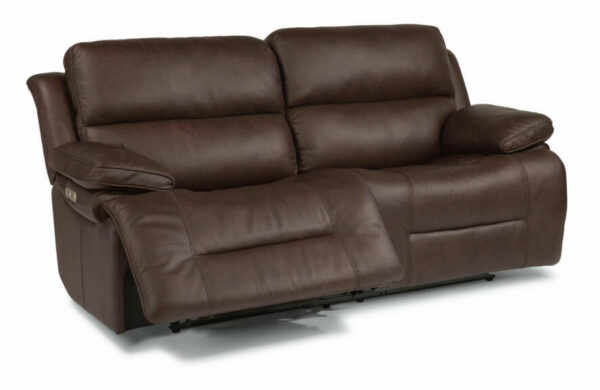 Flexsteel Apollo Leather Power Reclining Sofa With Power Headrests