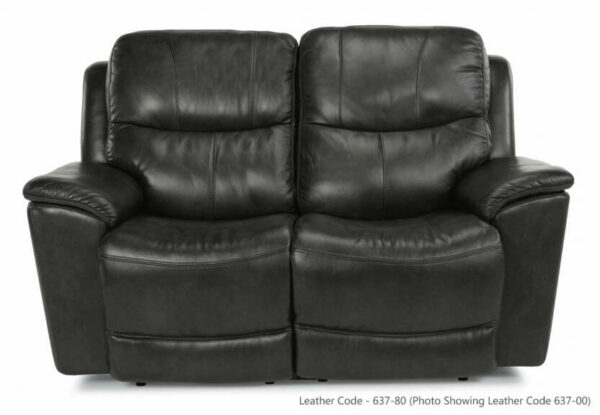 Flexsteel Cade Leather Power Reclining Loveseat With Power Headrests & Lumbar