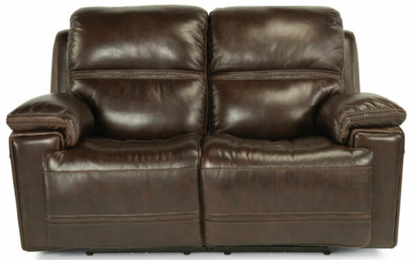 Flexsteel Fenwick Leather Power Reclining Loveseat With Power Headrests