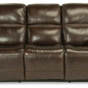 Flexsteel Fenwick Leather Power Reclining Sofa With Power Headrests