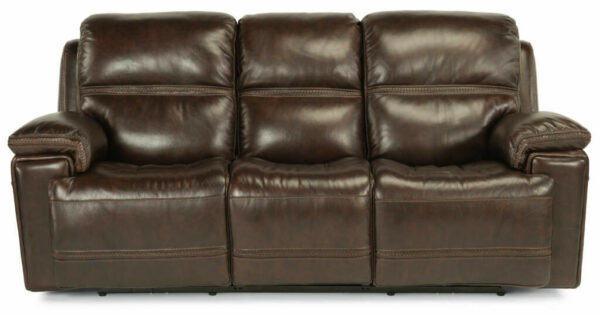 Flexsteel Fenwick Leather Power Reclining Sofa With Power Headrests