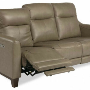 Flexsteel Forte Leather Power Reclining Sofa With Power Headrests