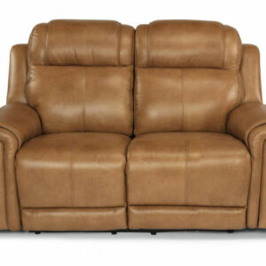 Flexsteel Kingsley Leather Power Reclining Loveseat With Power Headrests