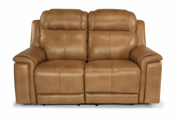 Flexsteel Kingsley Leather Power Reclining Loveseat With Power Headrests