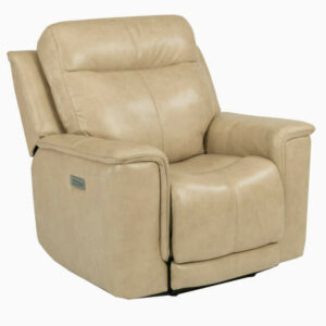 Flexsteel Miller Leather Power Recliner With Power Headrest & Lumbar