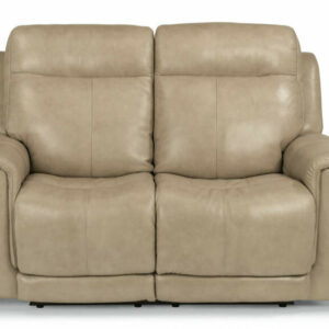 Flexsteel Miller Leather Power Reclining Loveseat With Power Headrests & Lumbar